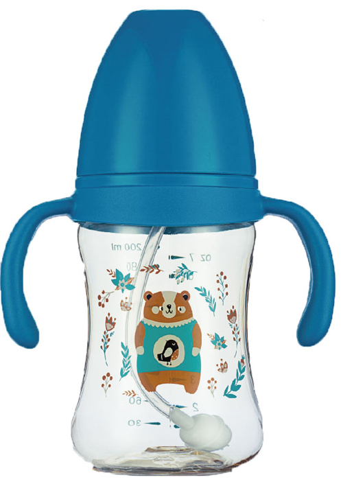 紐優(yōu)PA寬口黃金奶瓶210ml藍(lán)色