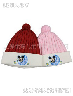 嬰兒針織米奇帽