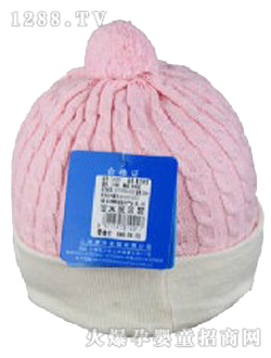 嬰兒針織米奇帽粉紅